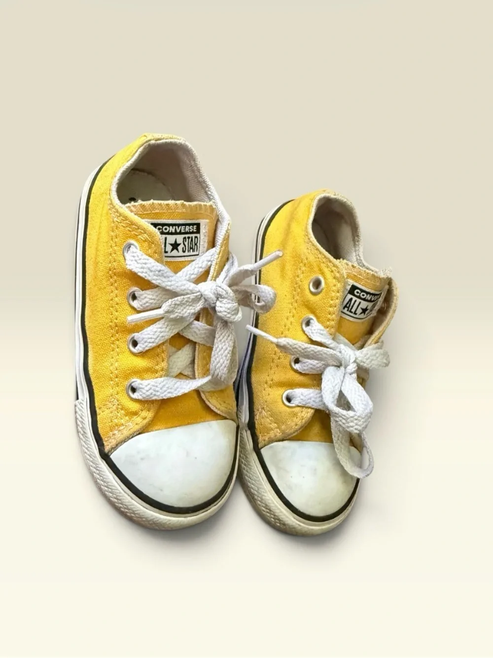 Converse Kids Yellow Canvas Low-Top Sneakers with White Accents
